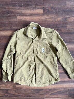 MLB Boston Red Sox Green Corduroy Button Up